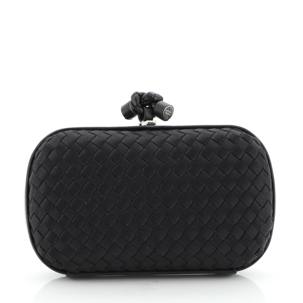Box Knot Clutch Intrecciato Satin Small