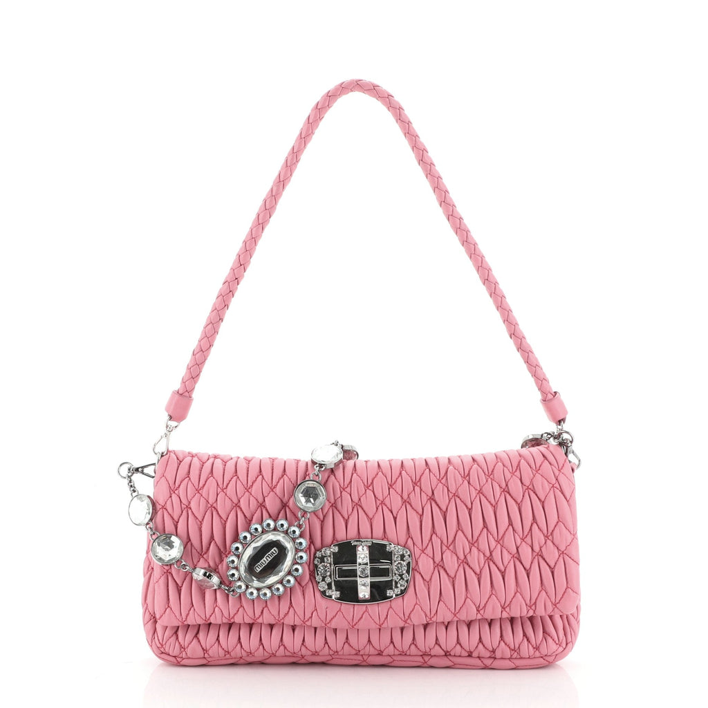 Crystal Clutch Matelasse Leather Medium