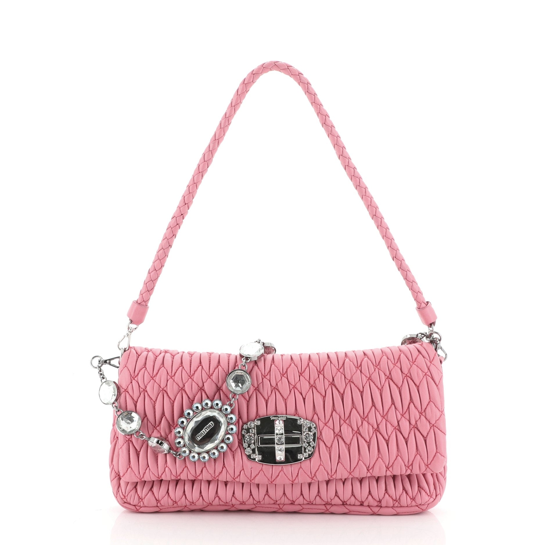 Crystal Clutch Matelasse Leather Medium
