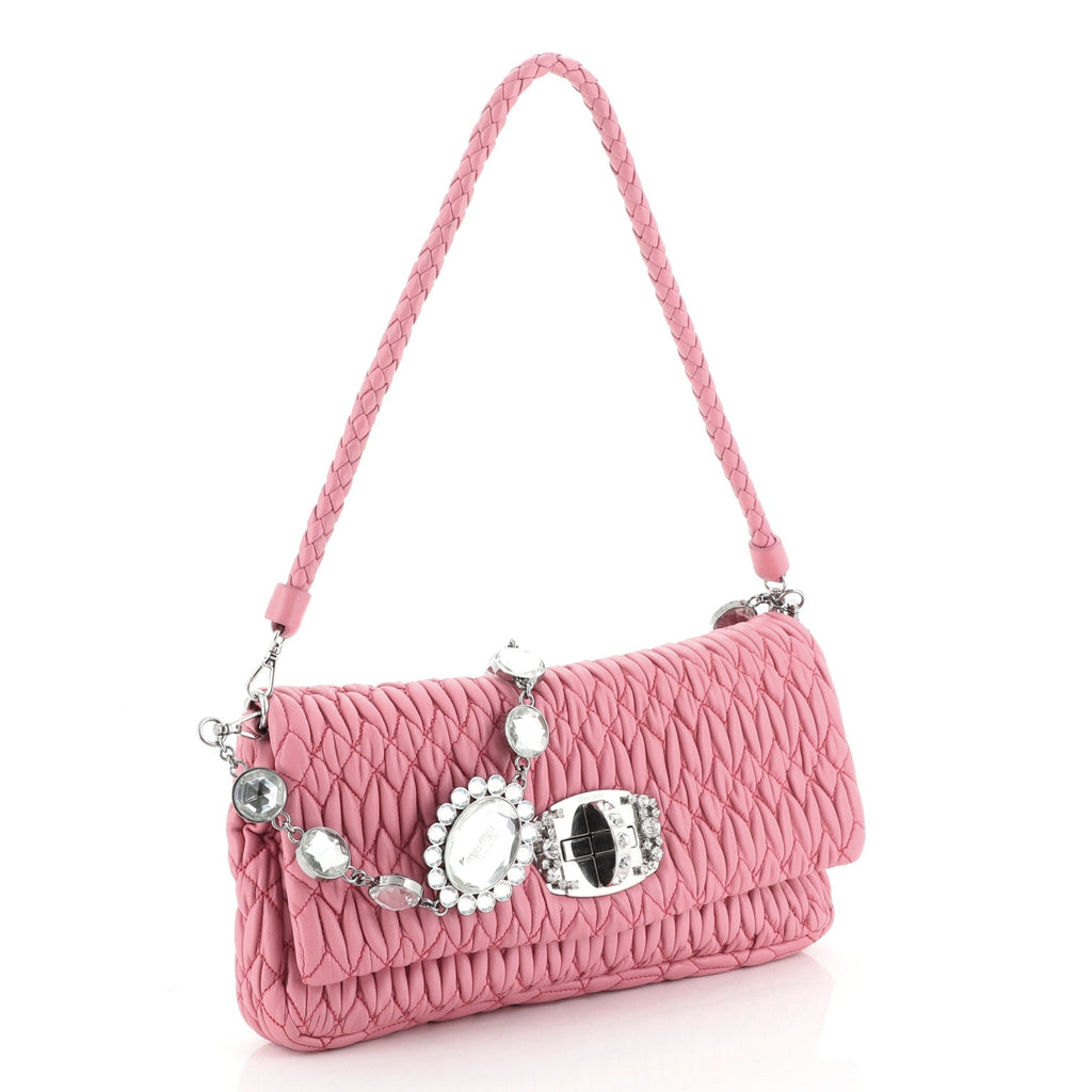 Crystal Clutch Matelasse Leather Medium