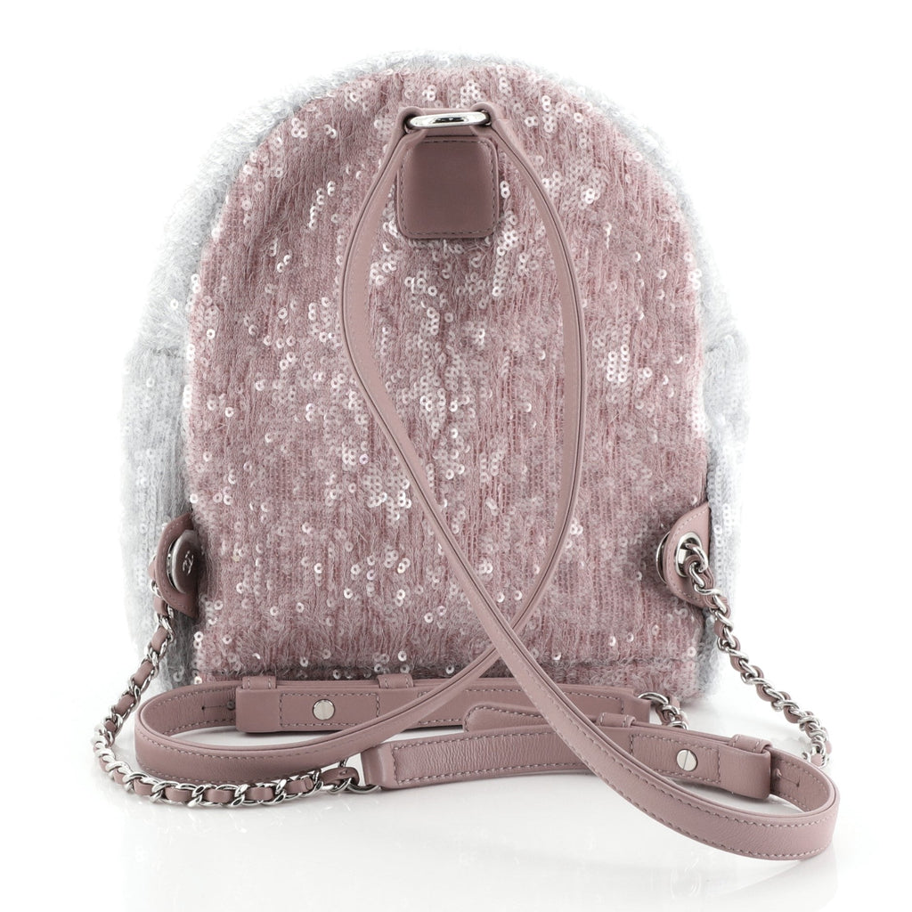 Waterfall Backpack Sequins with Leather Mini