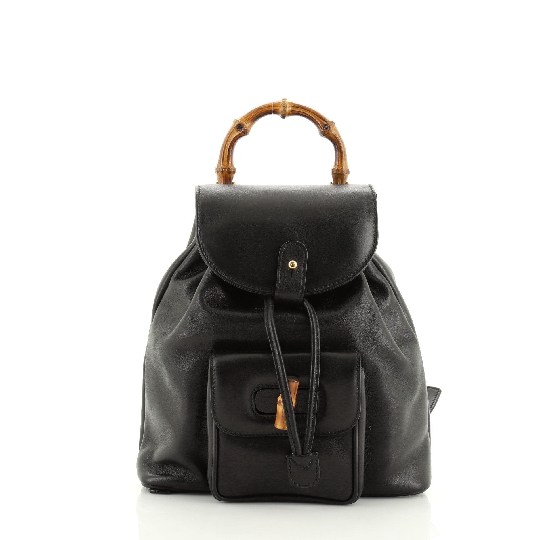 Vintage Bamboo Backpack Leather Mini