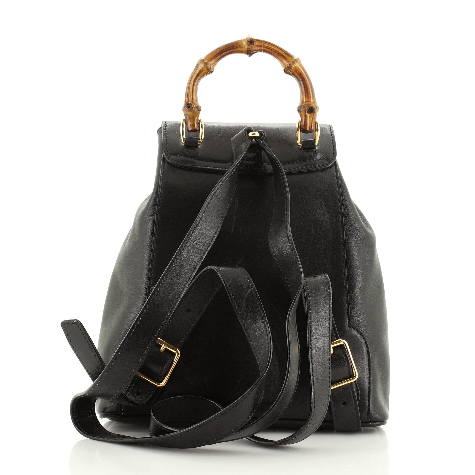 Vintage Bamboo Backpack Leather Mini