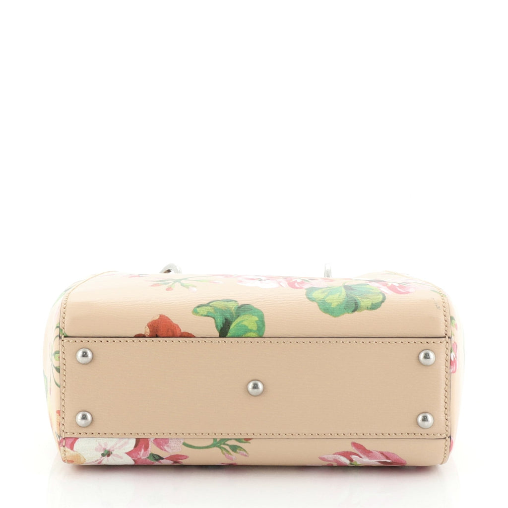Bamboo Shopper Tote Blooms Print Leather Mini