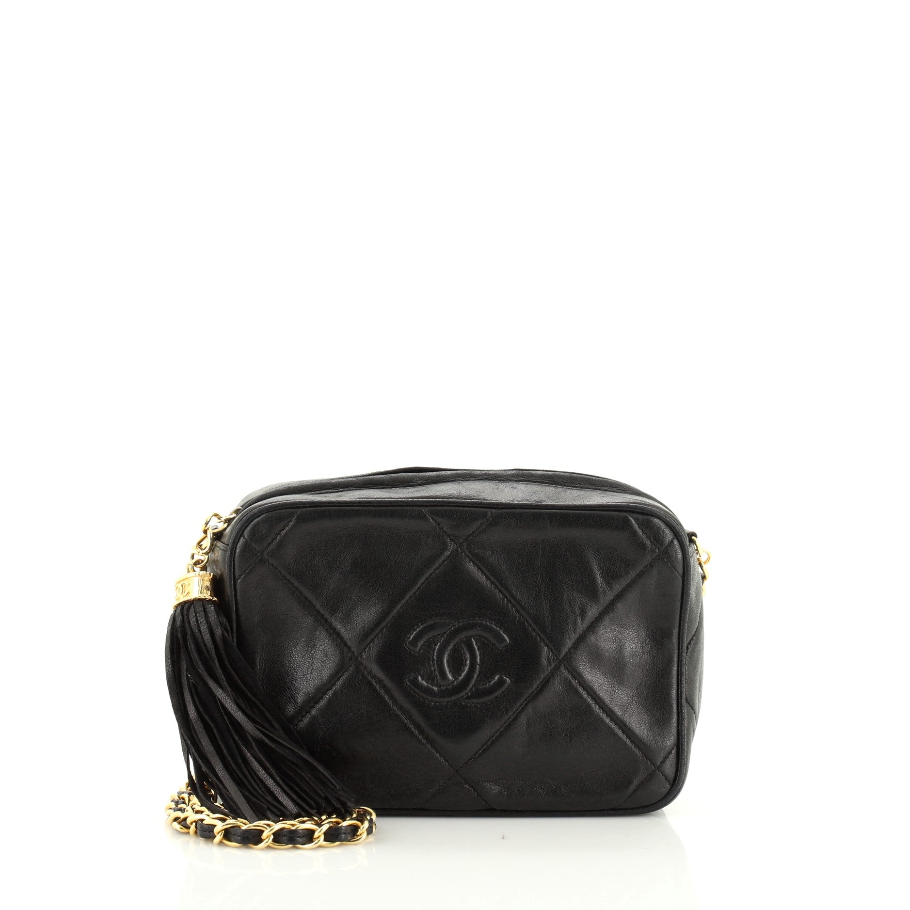 Vintage Diamond CC Camera Bag Quilted Leather Mini