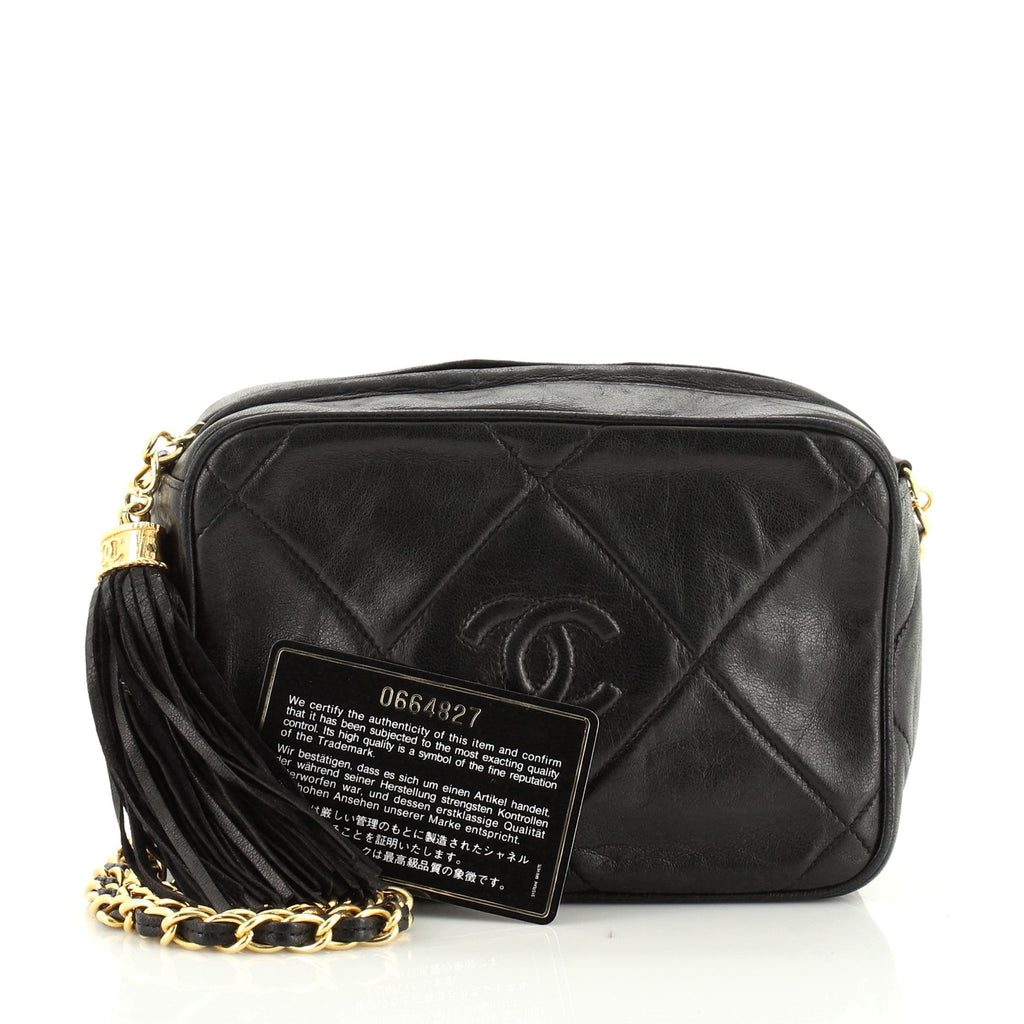 Vintage Diamond CC Camera Bag Quilted Leather Mini
