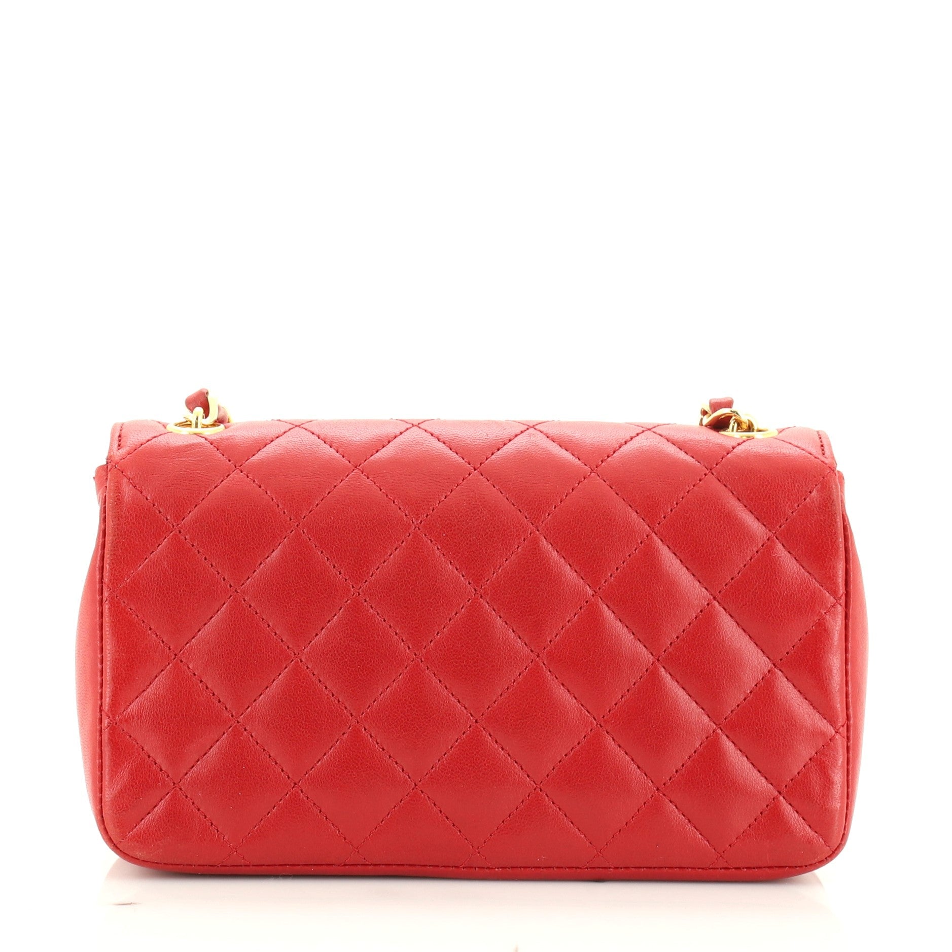 Vintage CC Turn Lock Chain Flap Bag Quilted Lambskin Mini