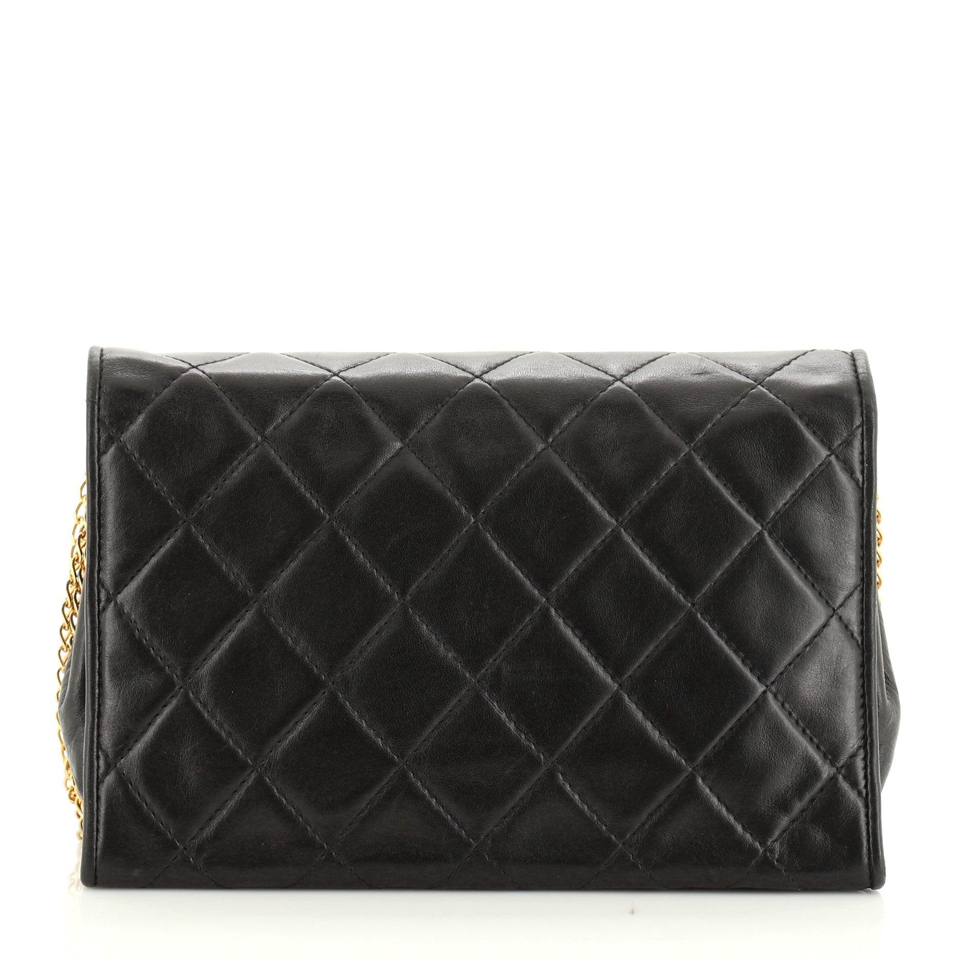 Vintage Multi Chain Full Flap Bag Quilted Lambskin Mini
