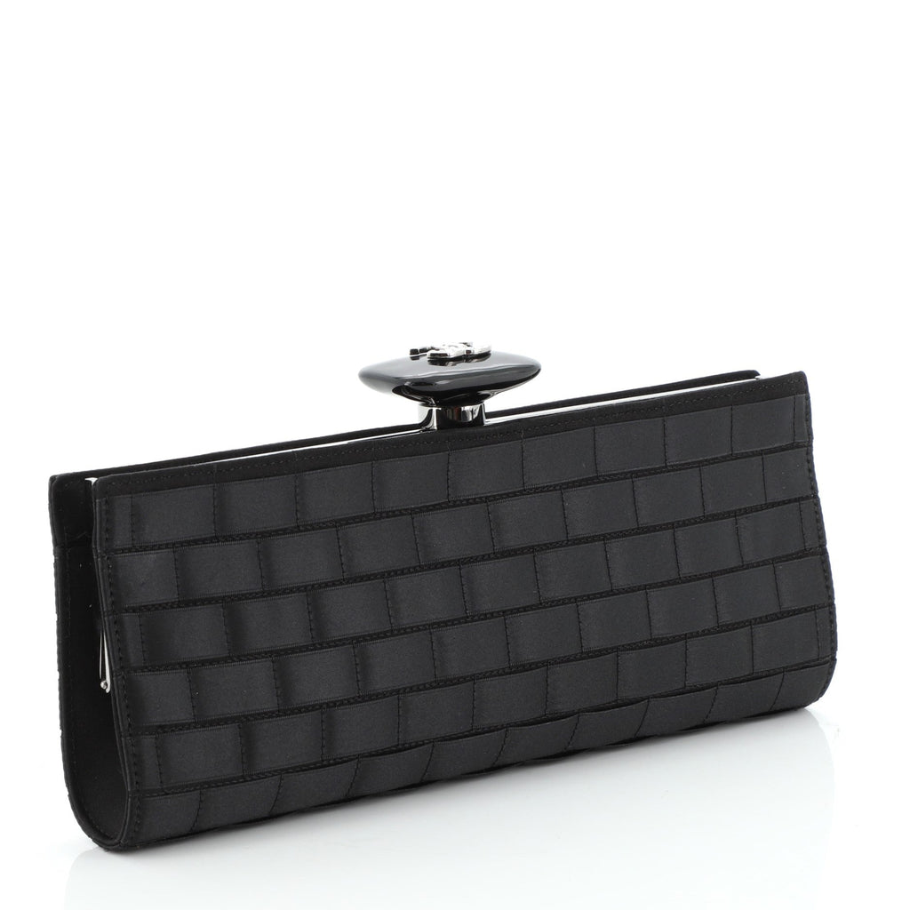 Frame Clutch Stitched Satin Small