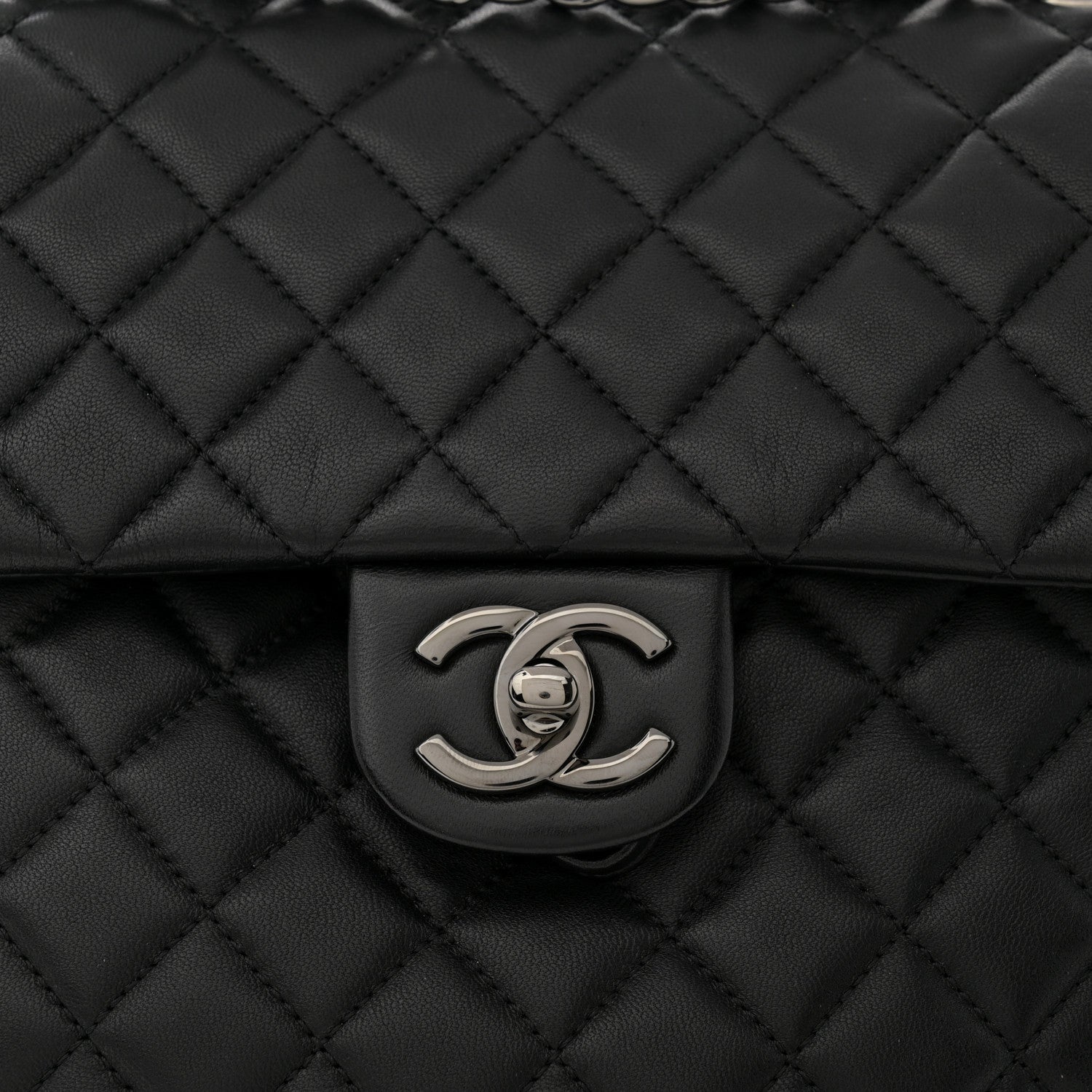 Lambskin Quilted Large Urban Spirit Backpack Black