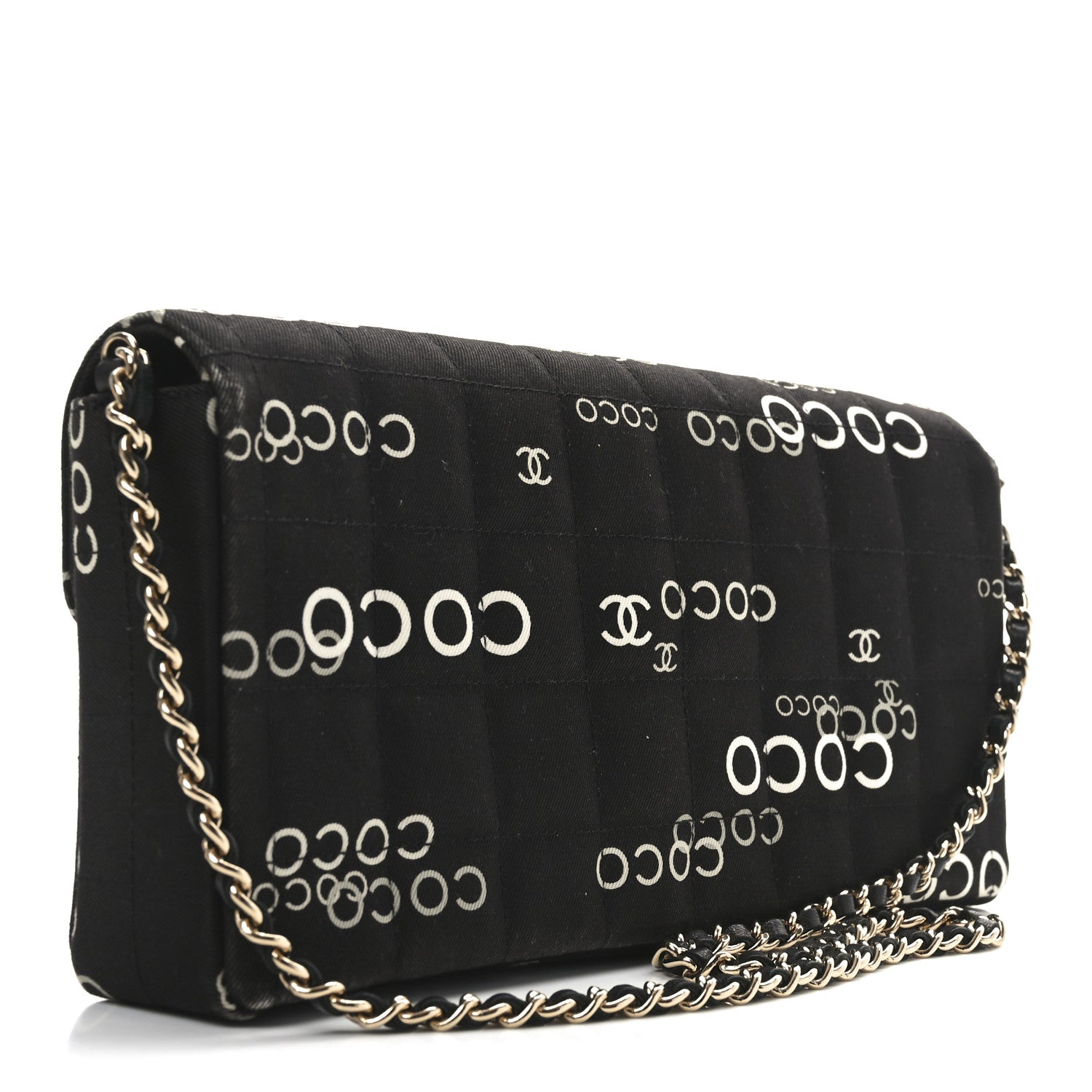Canvas Square Quilted Coco East West Flap Black