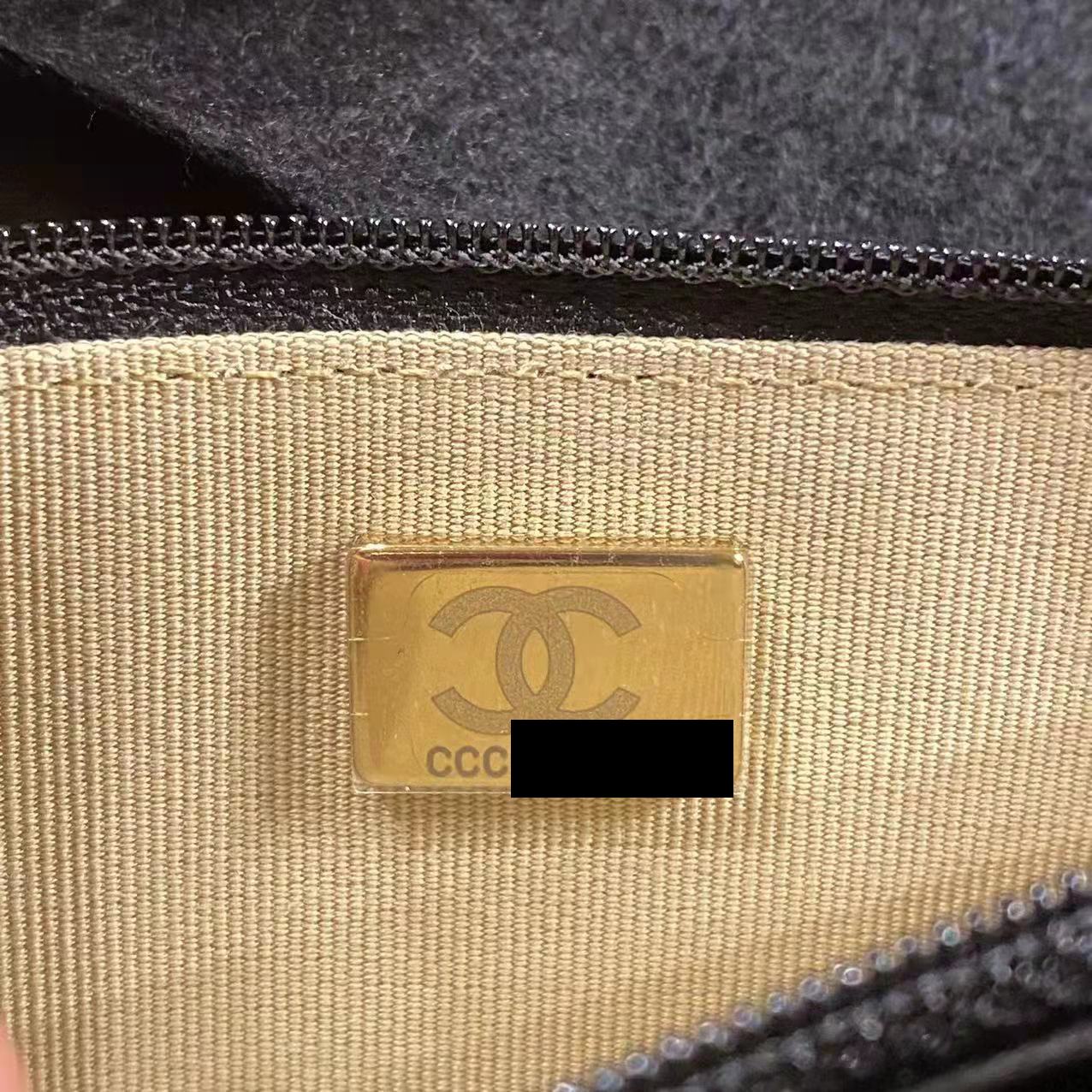 Chanel 22C Pearl Crush Wallet On Chain Black