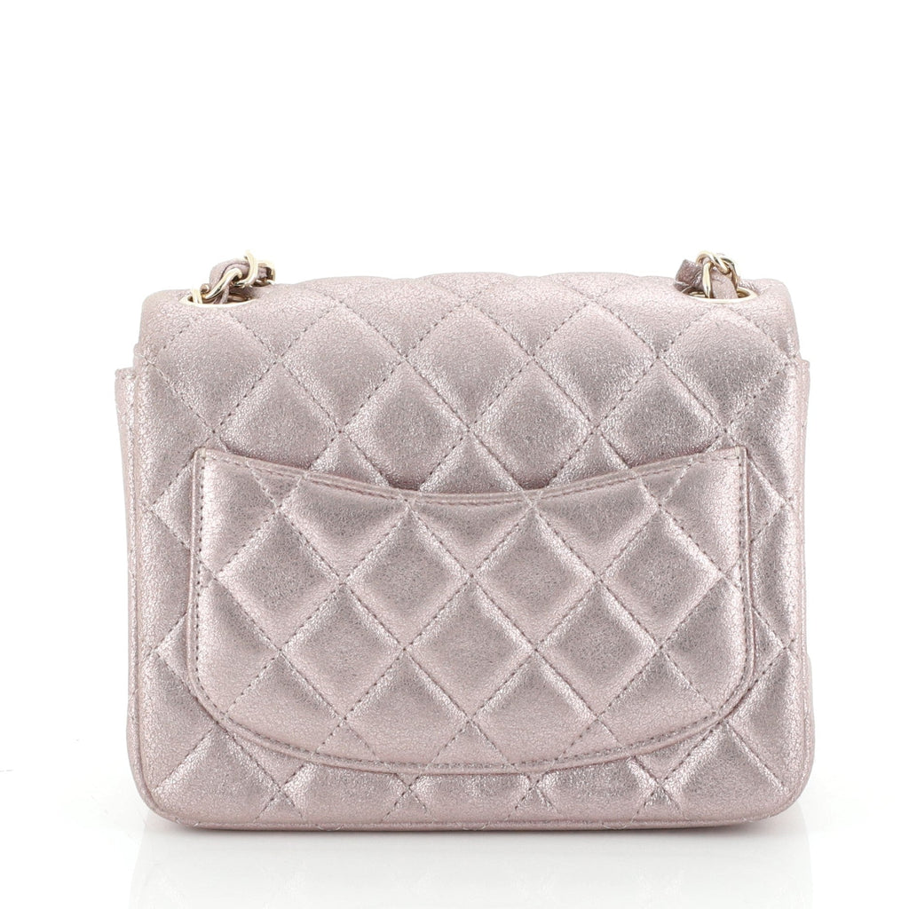 Square Classic Single Flap Bag Quilted Lambskin Mini