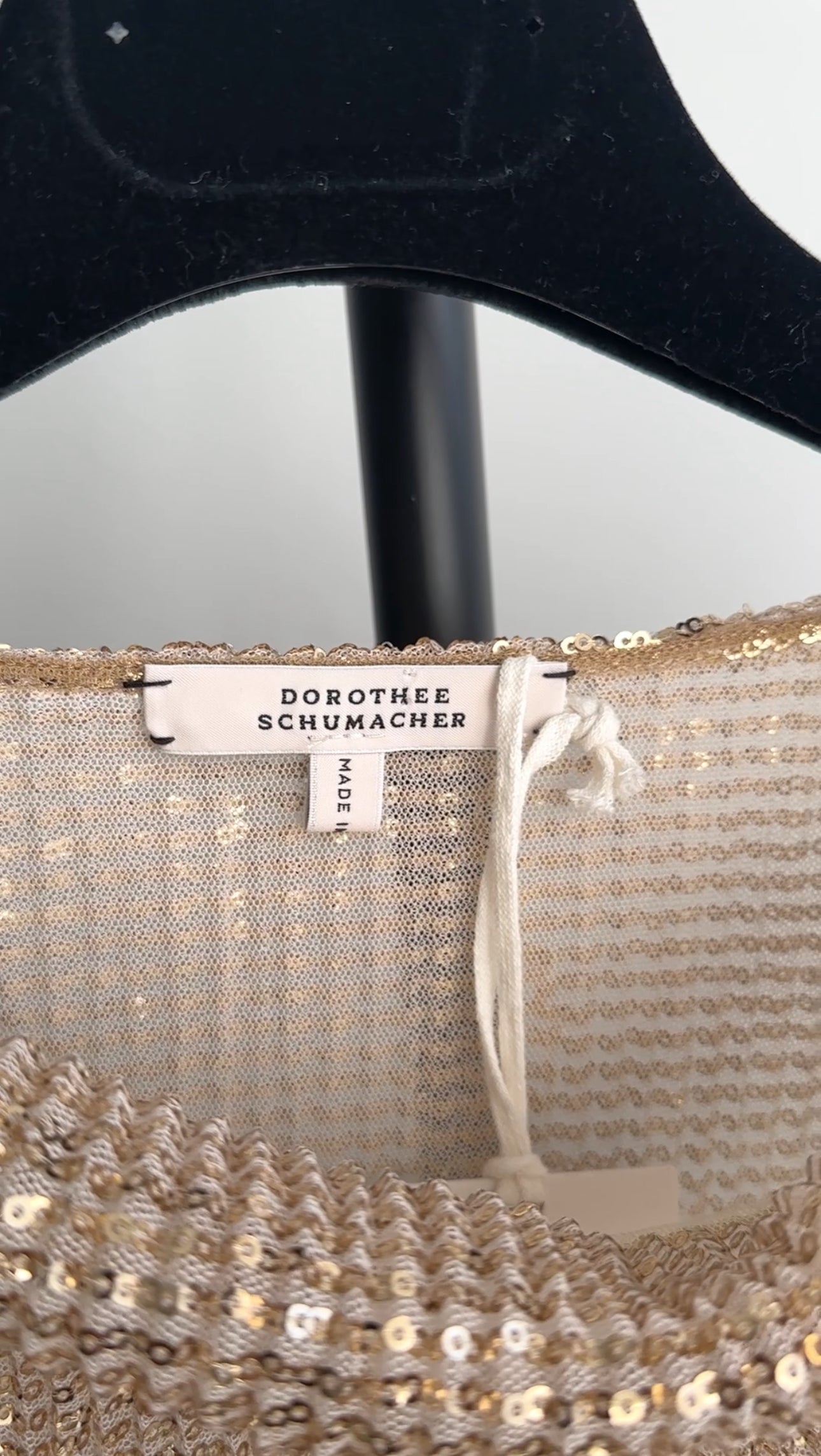 Dorothee Schumacher Gold Sequin Mesh Gown - USA 6