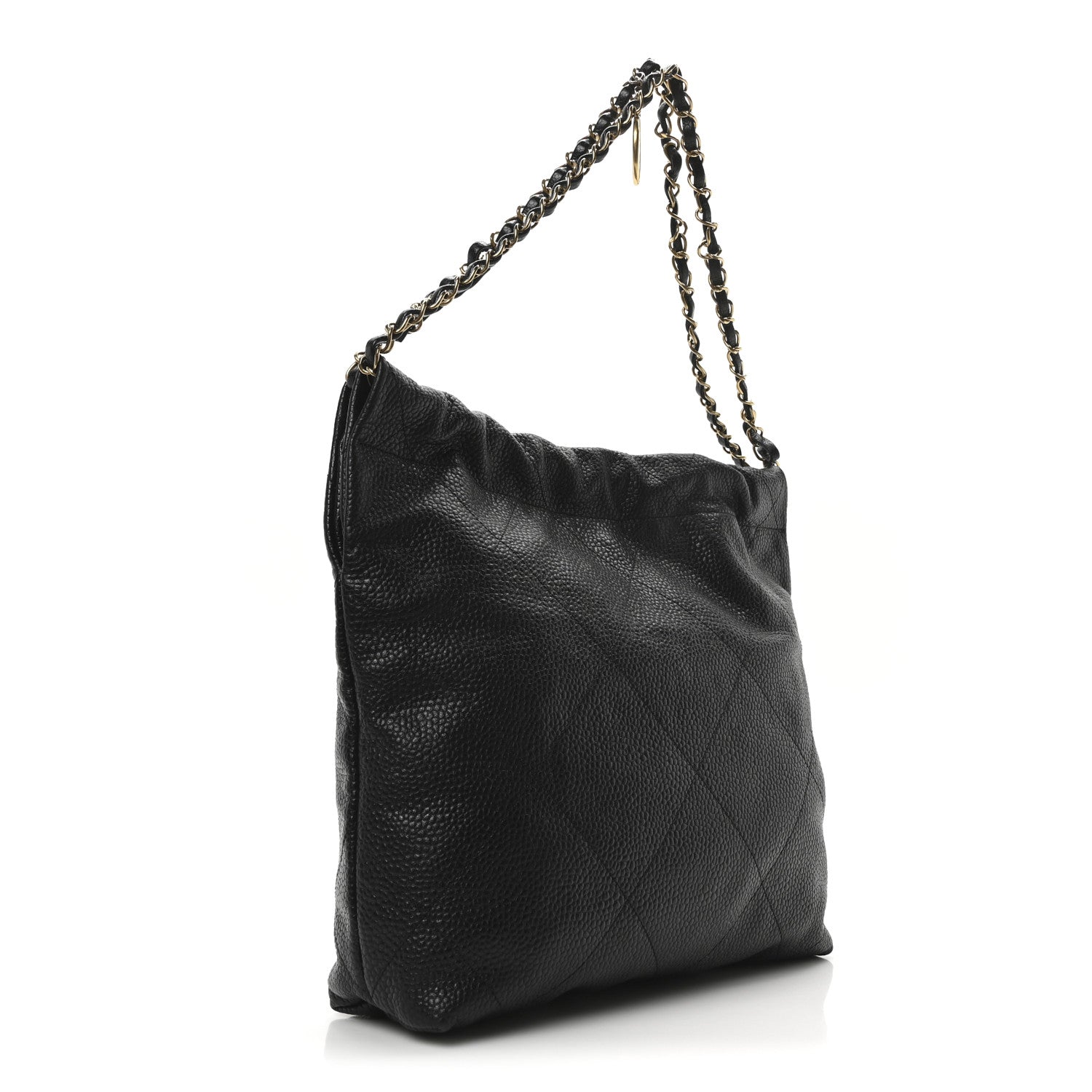 Shiny Caviar Quilted Small Chanel 22 Black