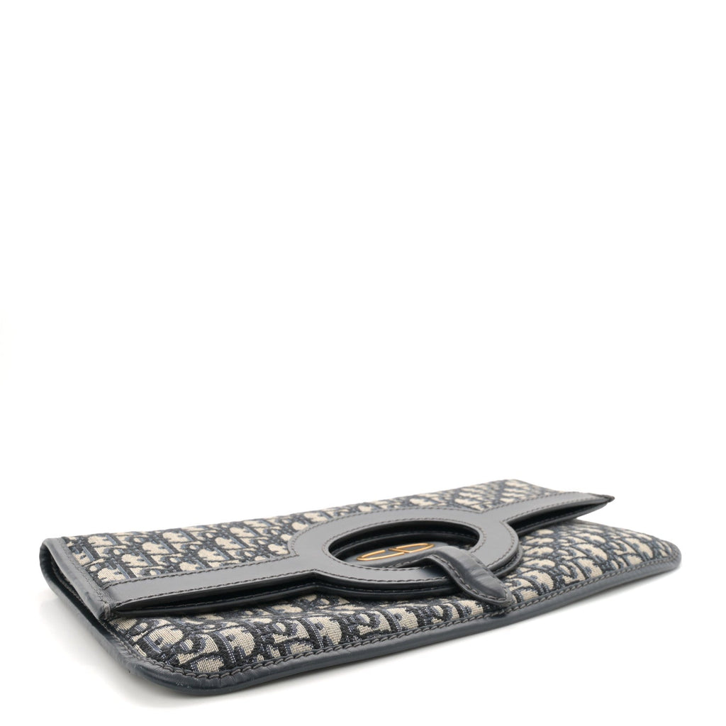Oblique Fold Over Clutch Blue