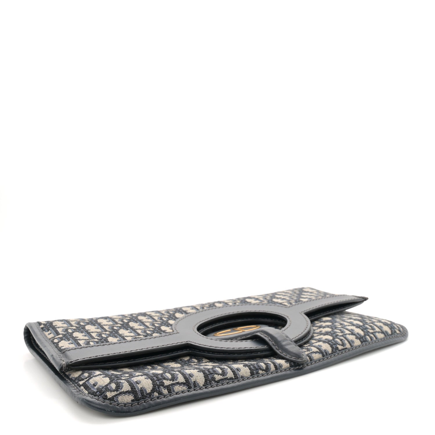 Oblique Fold Over Clutch Blue