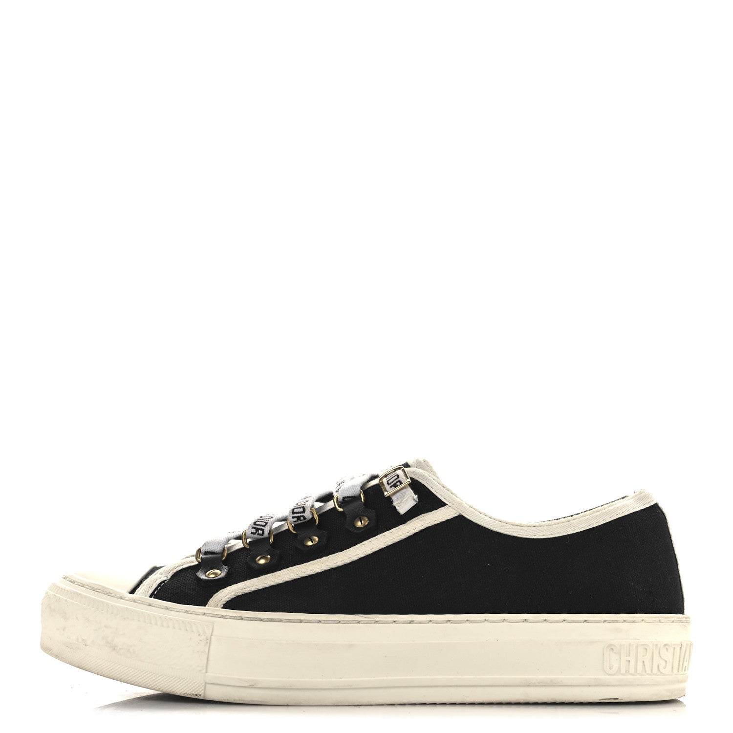 Canvas Walk'N'Dior Low Top Sneakers 37.5 Black