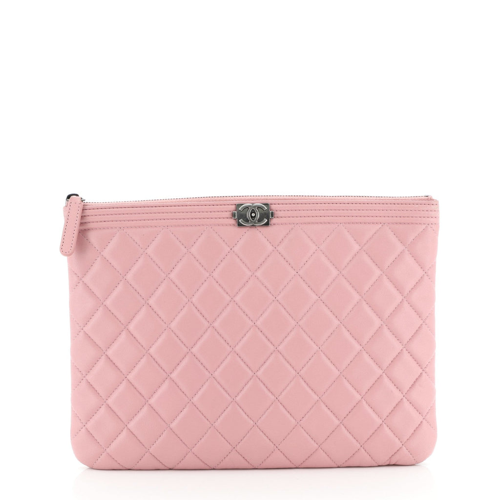 Boy O Case Clutch Quilted Lambskin Medium