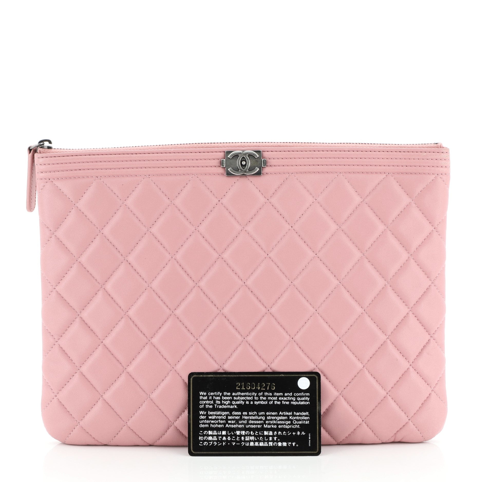 Boy O Case Clutch Quilted Lambskin Medium