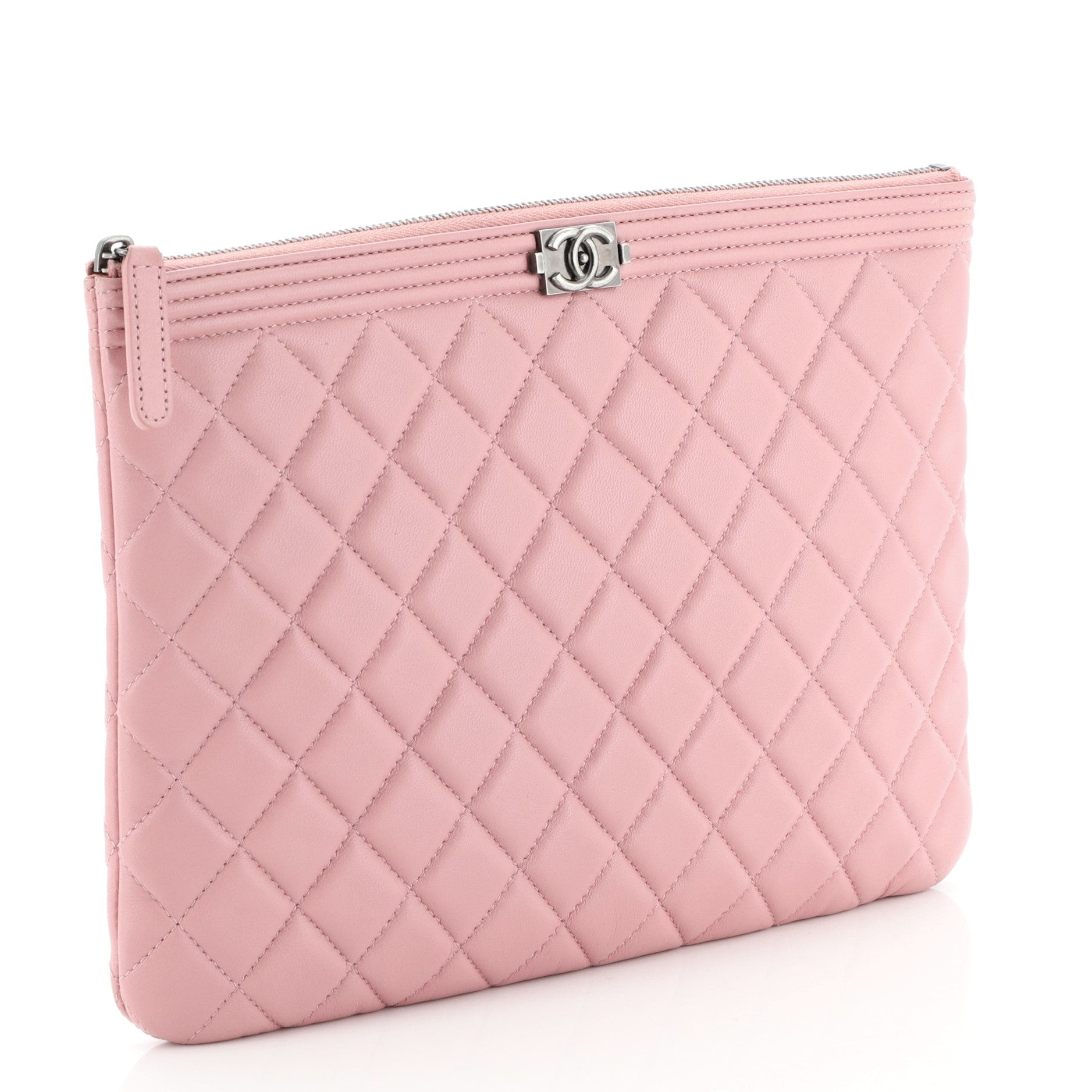 Boy O Case Clutch Quilted Lambskin Medium