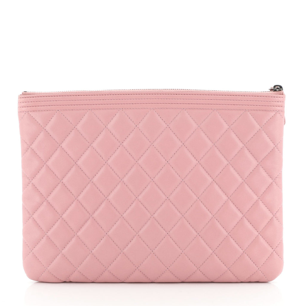 Boy O Case Clutch Quilted Lambskin Medium