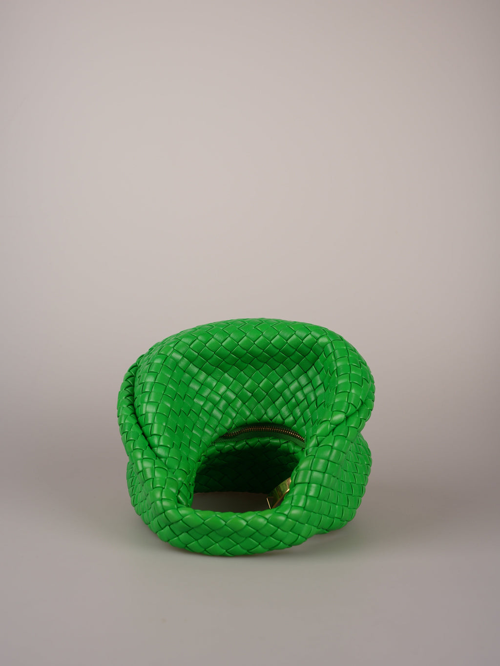 Bottega Veneta Green Mini Padded Intreccio Leather Top Handle Bag