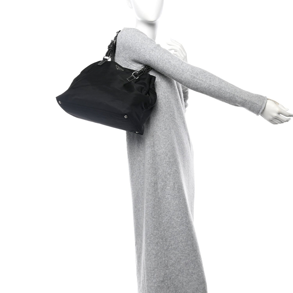 Tessuto Nylon Saffiano Tote Black