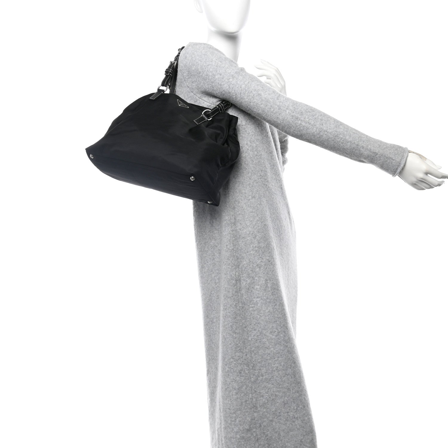Tessuto Nylon Saffiano Tote Black