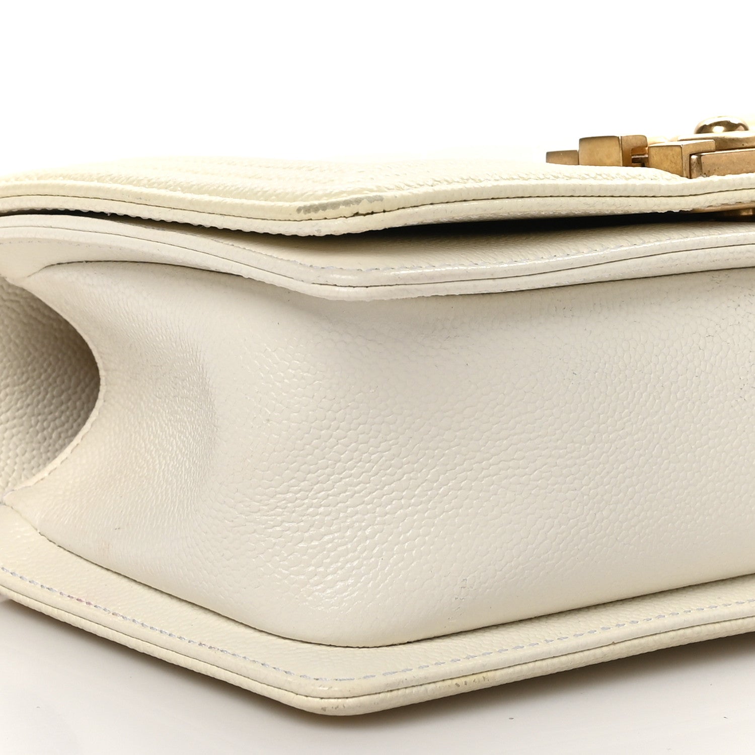 Caviar Quilted Small Boy Flap White