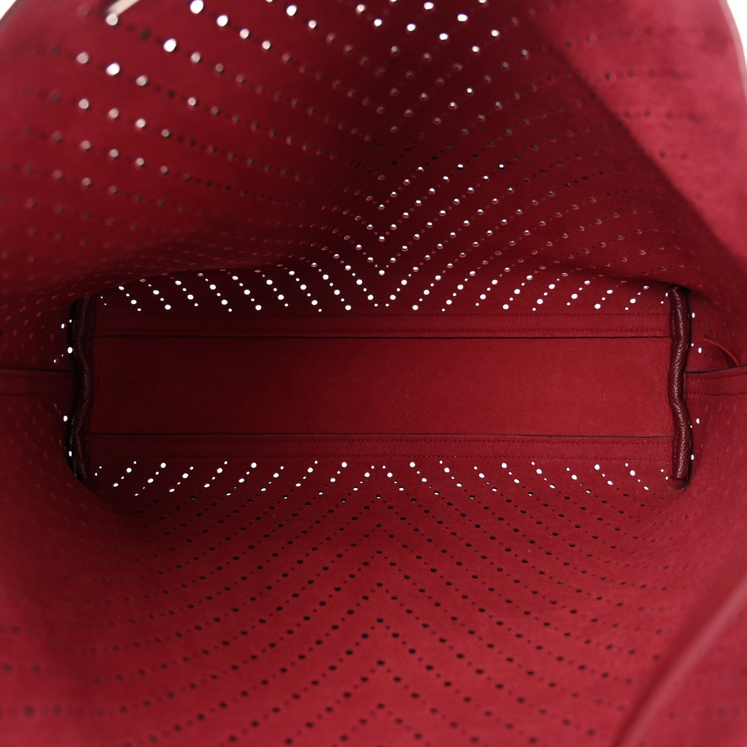 Perforated Grained Calfskin Large Shopping Tote Black