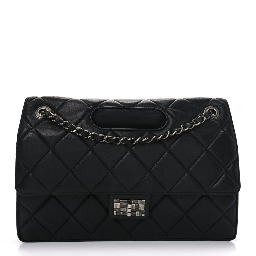 Washed Lambskin Jumbo Take Away Flap Black