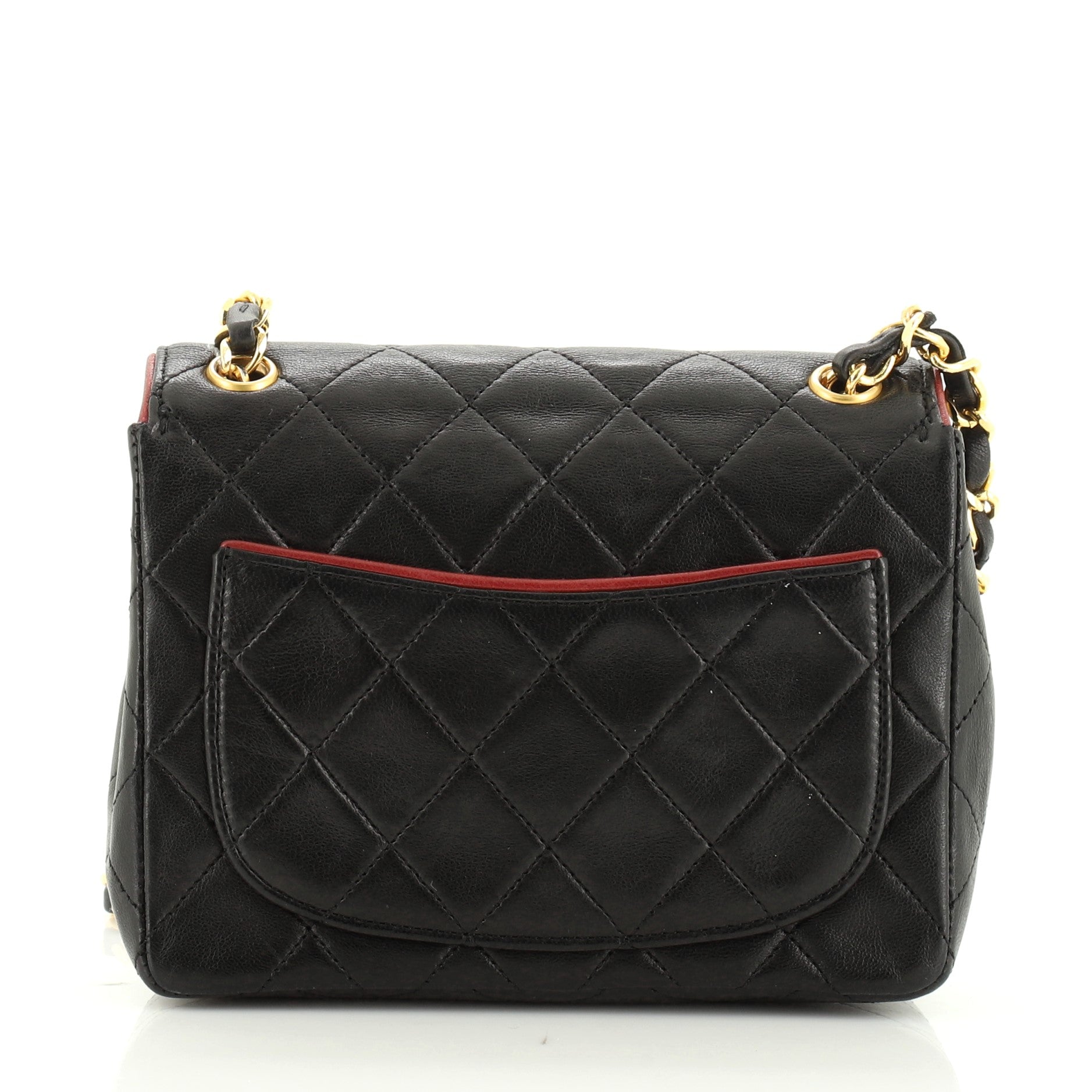Vintage Square Classic Single Flap Bag Quilted Lambskin Mini