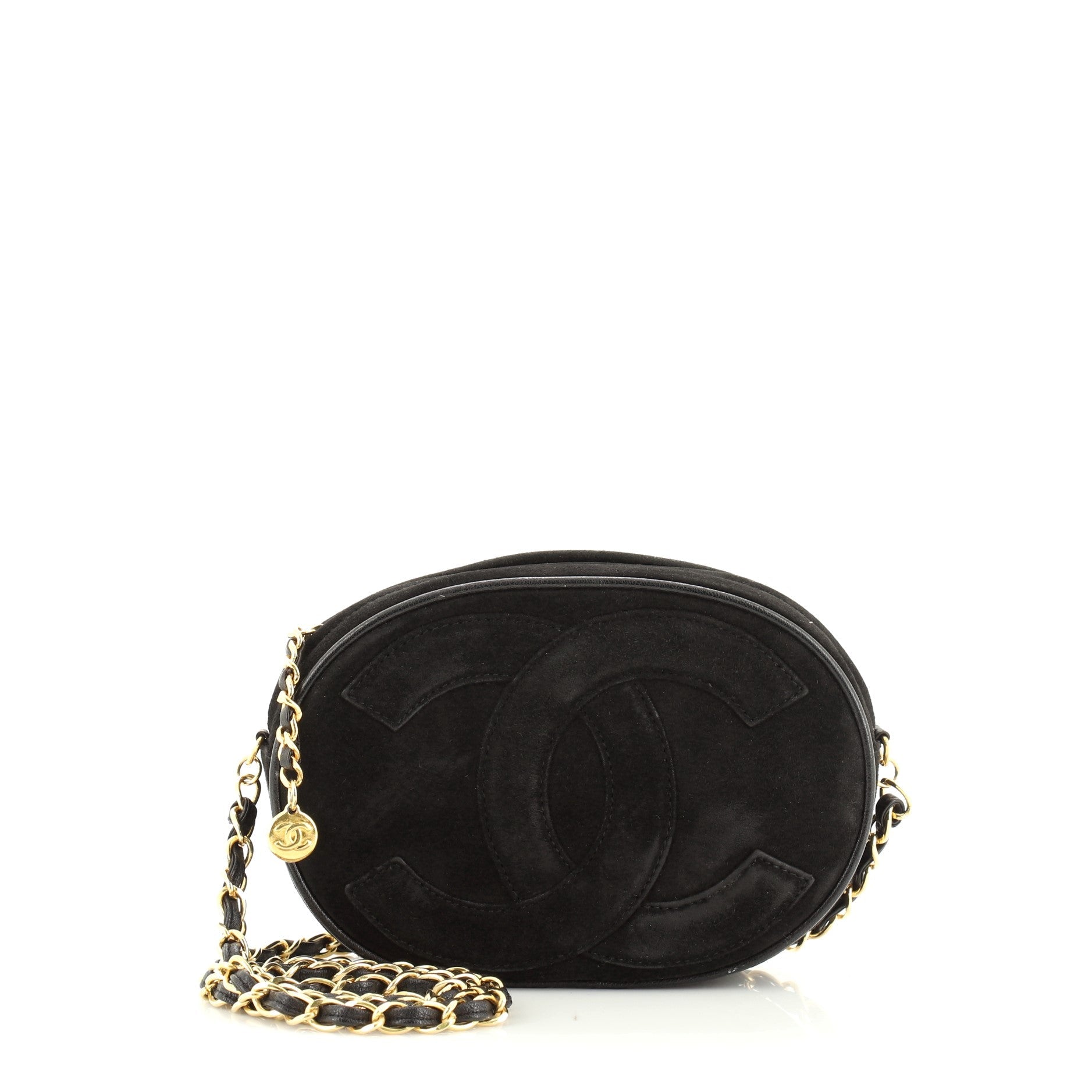 Vintage CC Oval Chain Bag Suede Mini