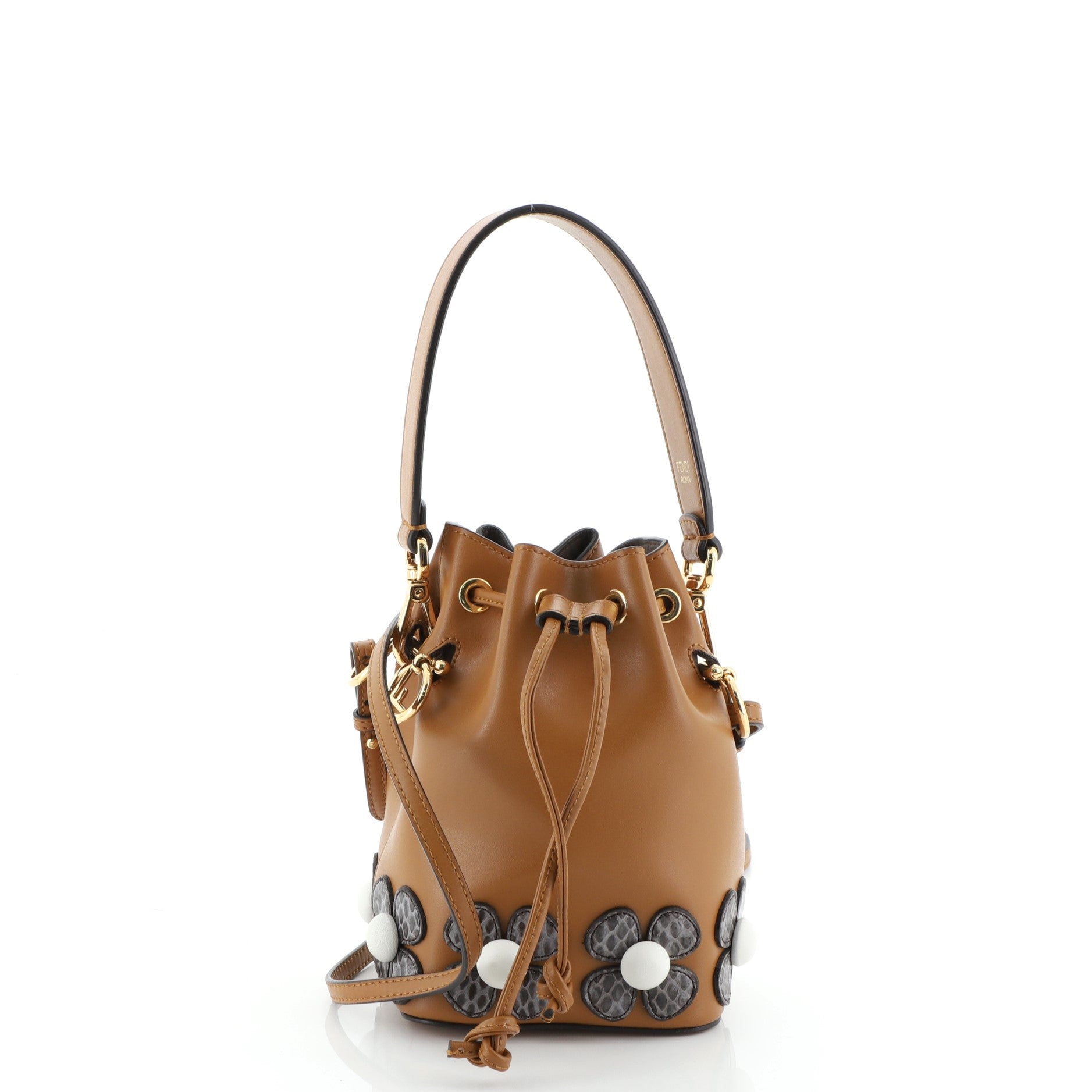 Mon Tresor Bucket Bag Python Embellished Leather Mini