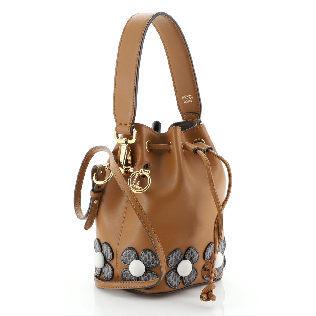 Mon Tresor Bucket Bag Python Embellished Leather Mini