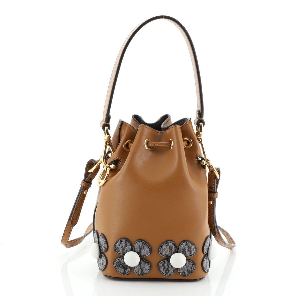 Mon Tresor Bucket Bag Python Embellished Leather Mini
