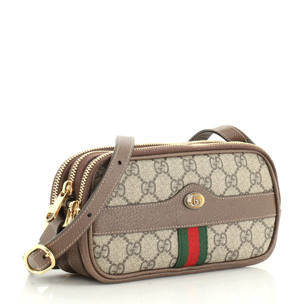 Ophidia Triple Zip Crossbody Bag GG Coated Canvas Mini
