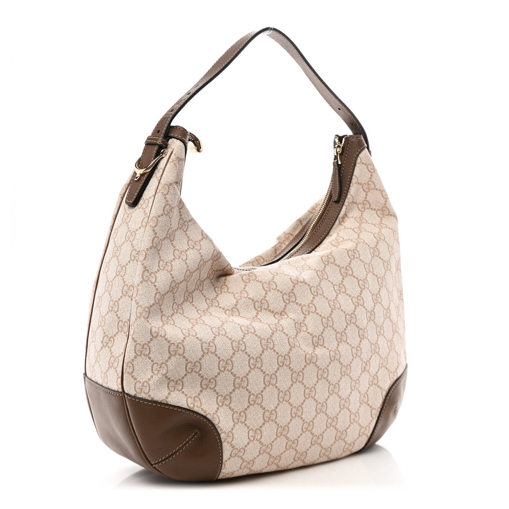 GG Supreme Monogram Margaux Calfskin Medium Nice Hobo New Mystic White Beige Brown