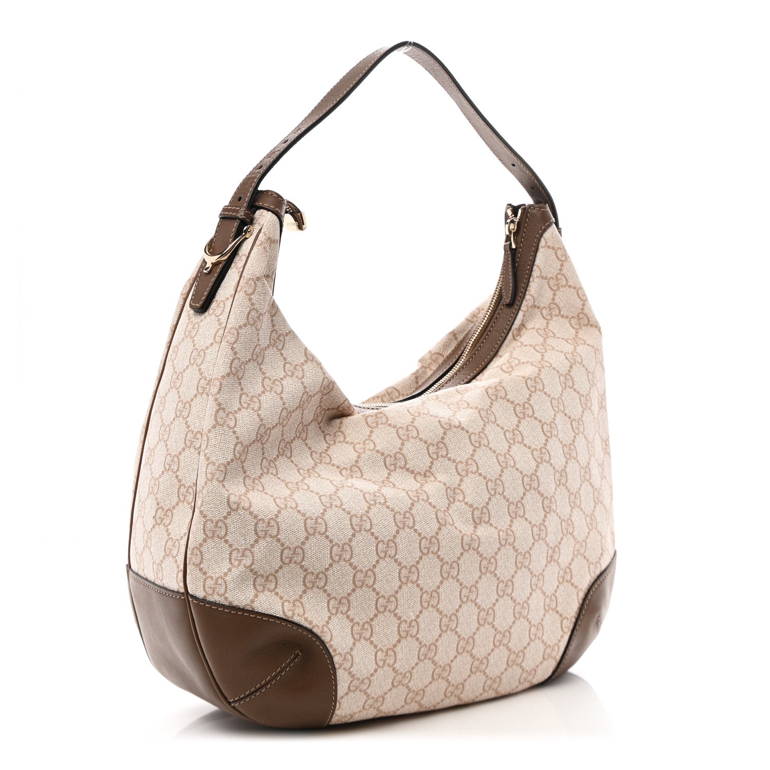 GG Supreme Monogram Margaux Calfskin Medium Nice Hobo New Mystic White Beige Brown