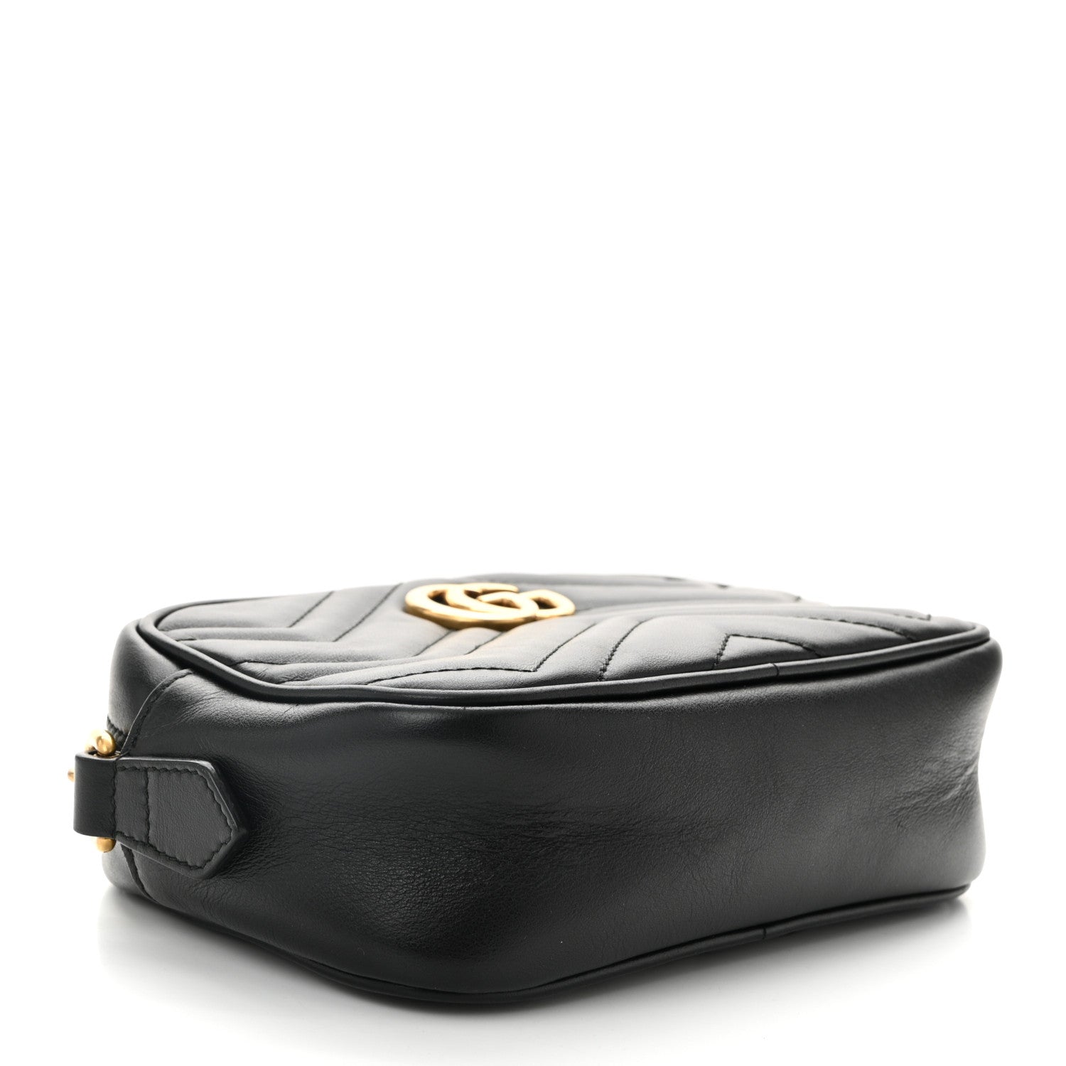Calfskin Matelasse Mini GG Marmont Chain Shoulder Bag Black