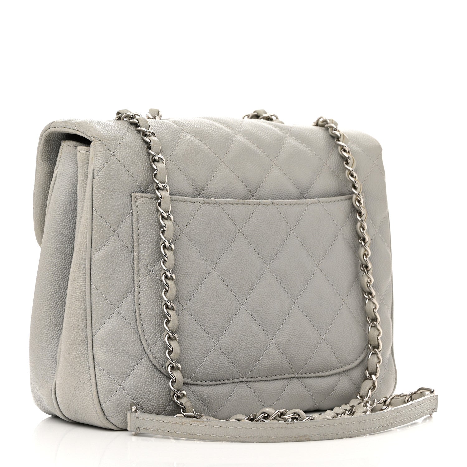 Caviar Quilted Medium Urban Companion Flap Grey
