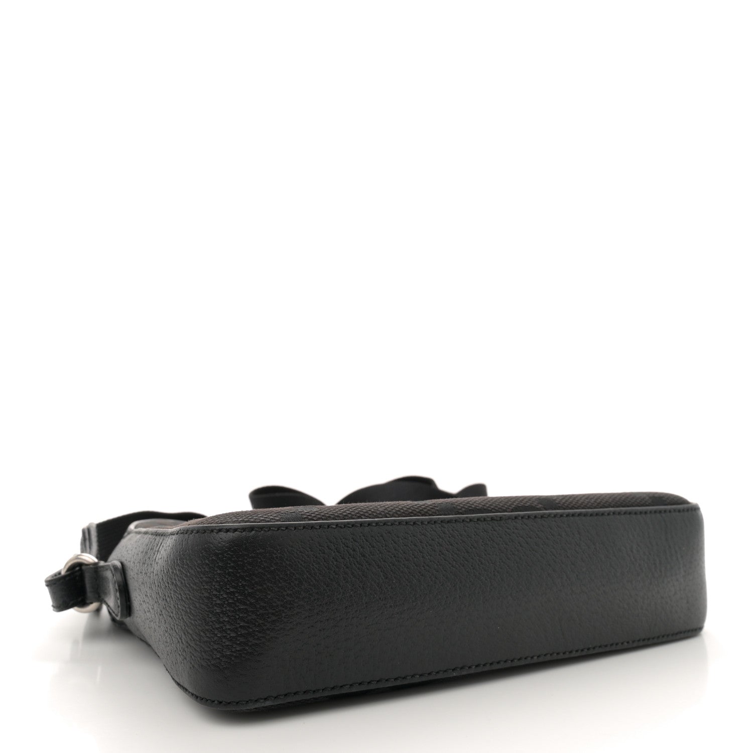 Monogram Jumbo GG Textured Dollar Calfskin Web Messenger Shoulder Bag Black