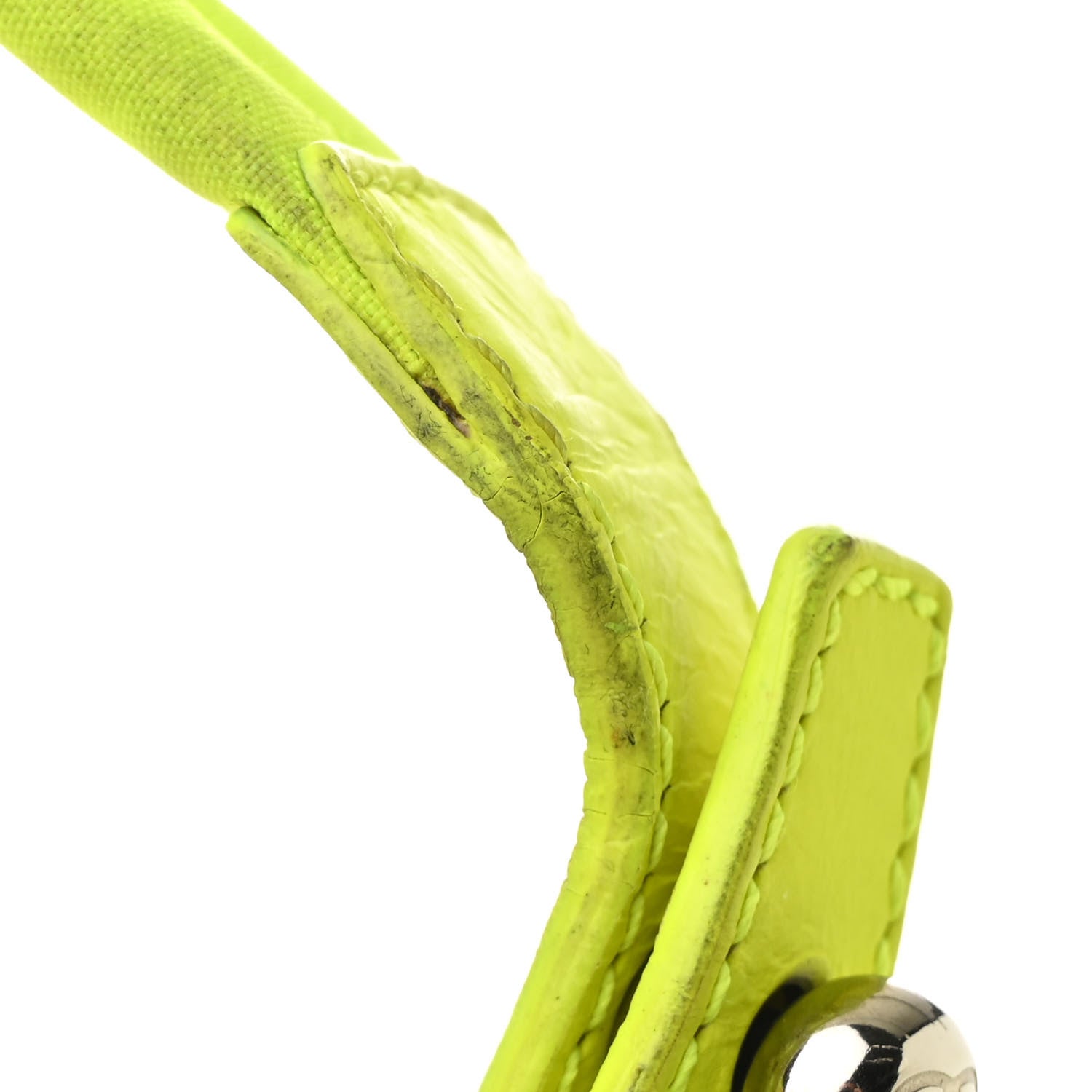 Coated Canvas Quilted Large Paris Biarritz Tote Neon Yellow