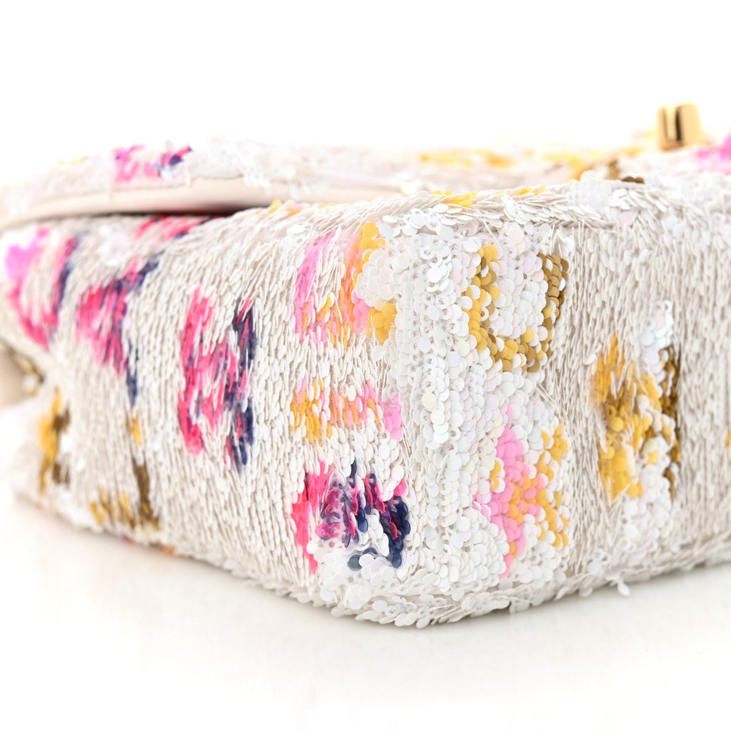 Sequin Logo Mini Rectangular Flap White Multicolor White Multicolor