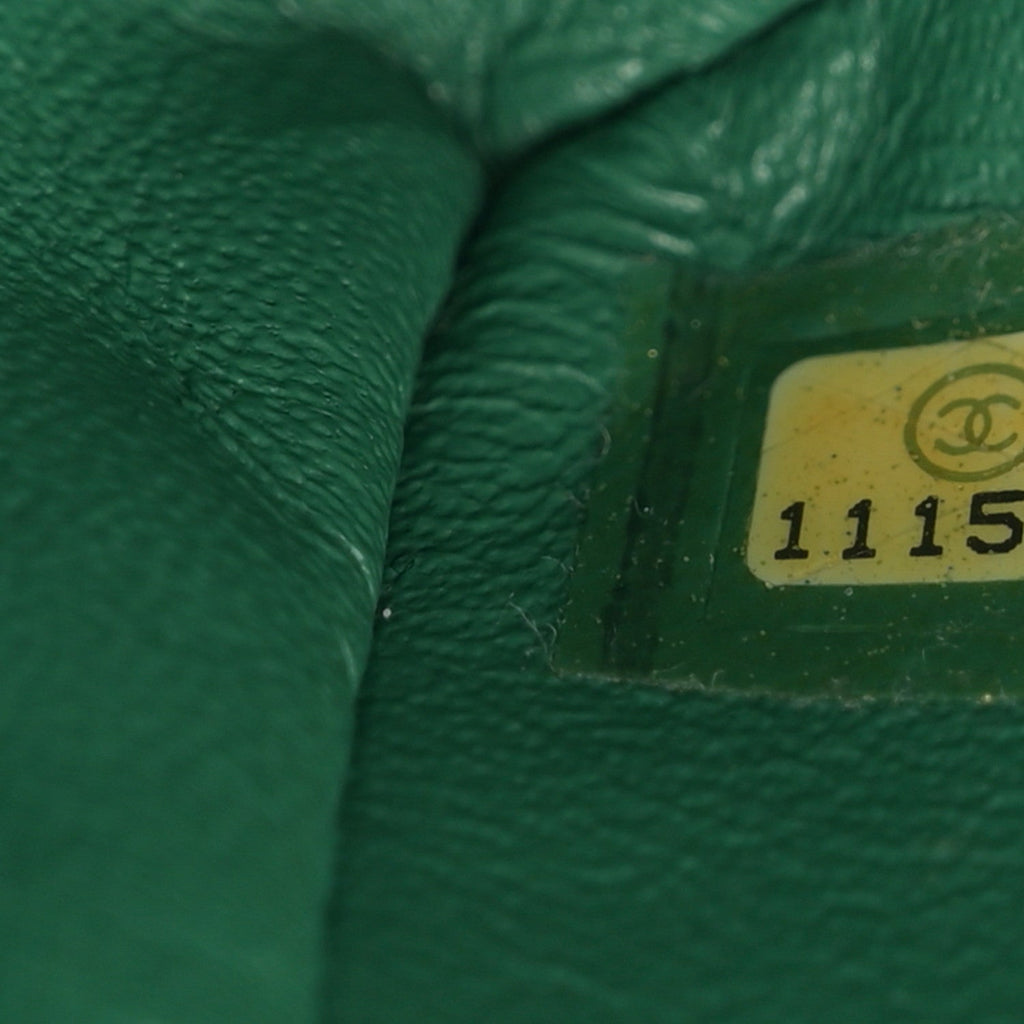 Lambskin Perforated East West Flap Green