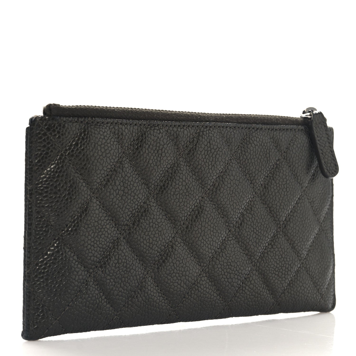 Caviar Quilted Classic Zip Pouch Black