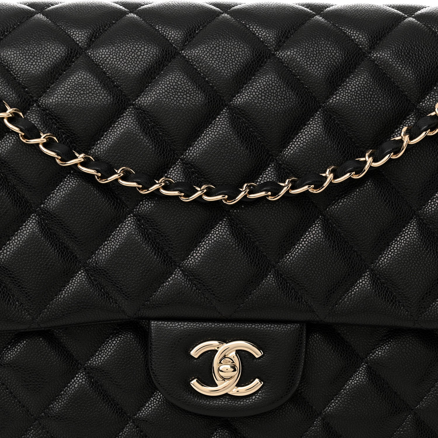 Caviar Quilted XXL Travel Flap Bag Black