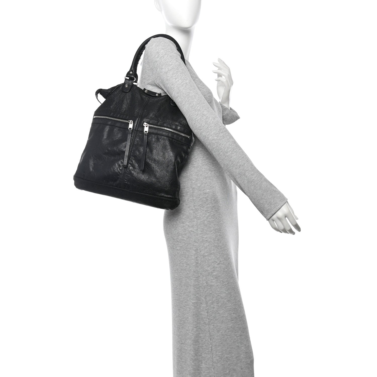Agneau Classic Hardware Square Tote Black
