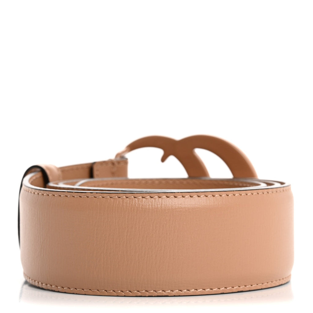 Azalea Calfskin Enamel Monochrome Double G 40mm Belt 80 32 Camelia